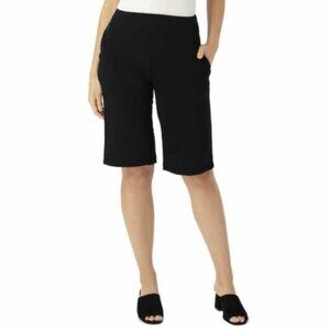 New Terrera Black Bamboo French Terry Bermuda Shorts Size Large bin 4A